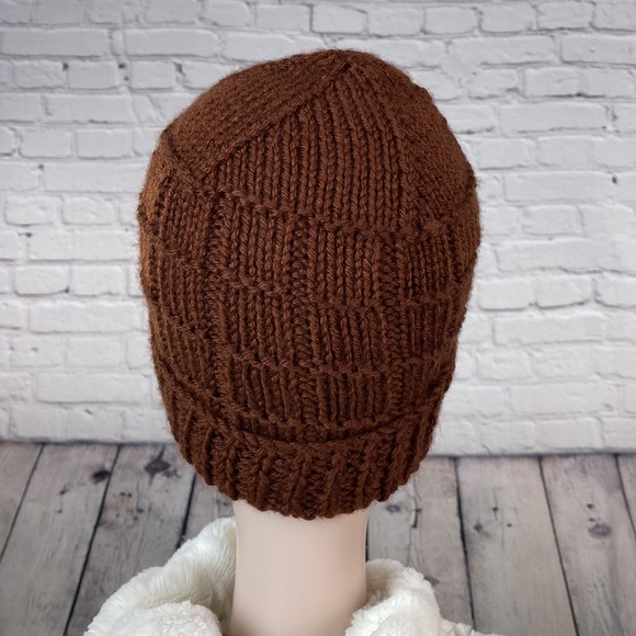 Homemade Brown Crocheted Knit Yarn Hat - Picture 5 of 10